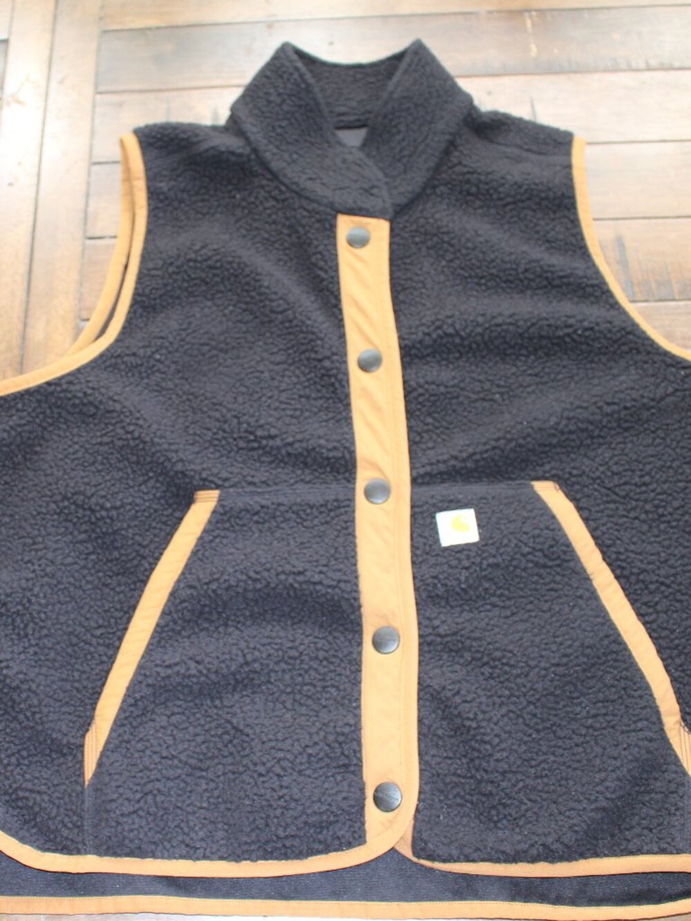 Carhartt Womens Sherpa Vest XL 16-18 Black & Camel